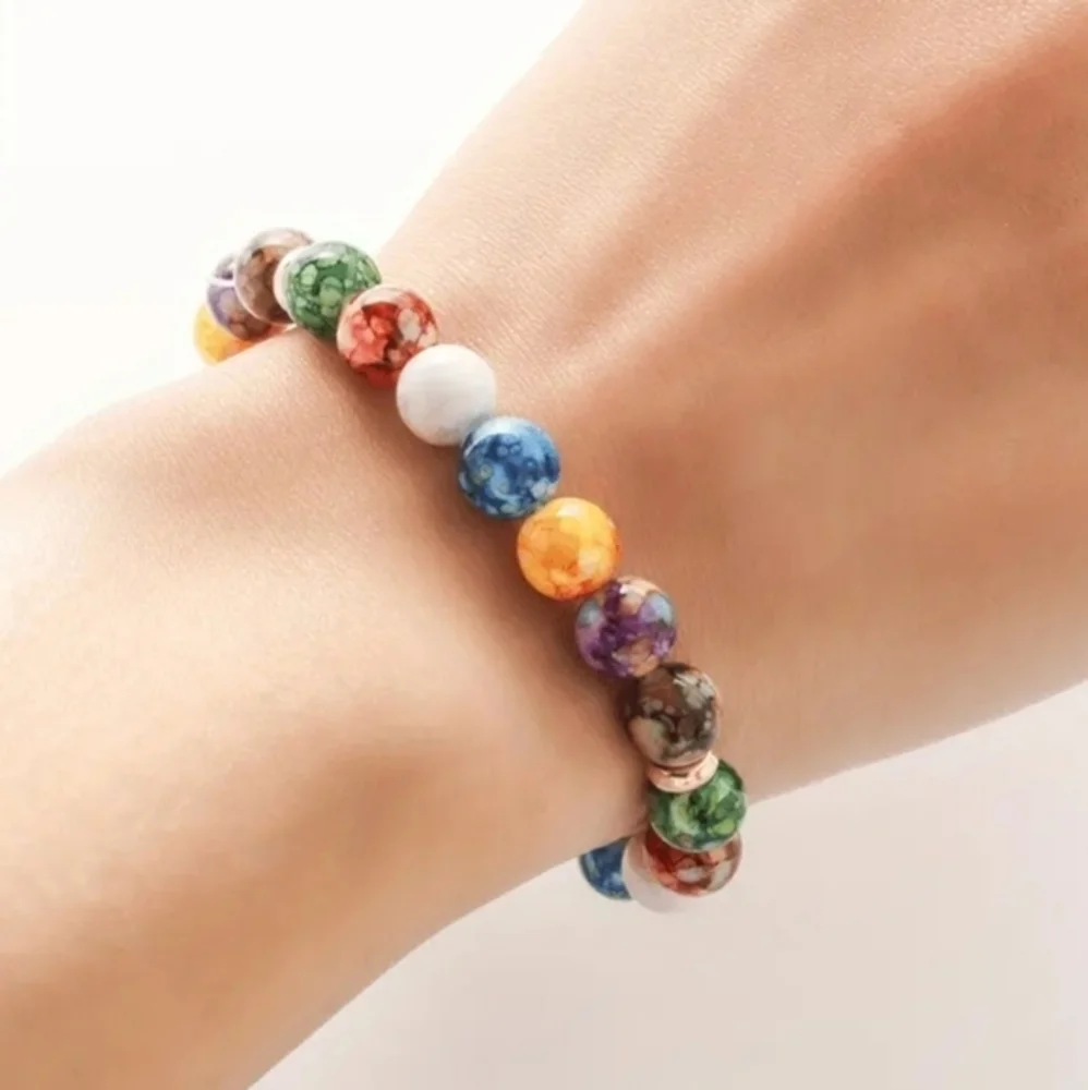 Seven Chakra Crystal Energy and Healing Natural‎ Stone Bracelet